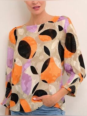 Kaffe Abstract Print Blouse Size 36